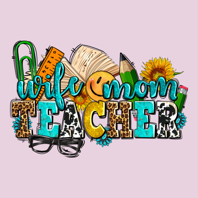 Wife Mom Teacher With Sunflowers Ladies Tee by AdoDesignShop | Teevron