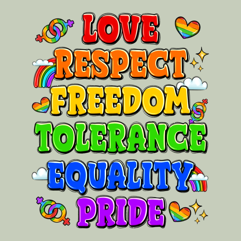 Love Respect Freedom Tolerance Equality Pride Long Sleeve Tee by LillyAllenDesigns | Teevron