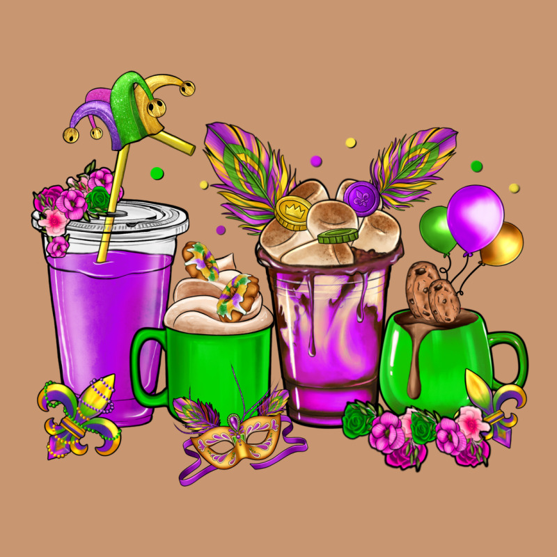 Mardi Gras Coffee Cups Heavyweight Hoodie by HowdyJamesFarm | Teevron