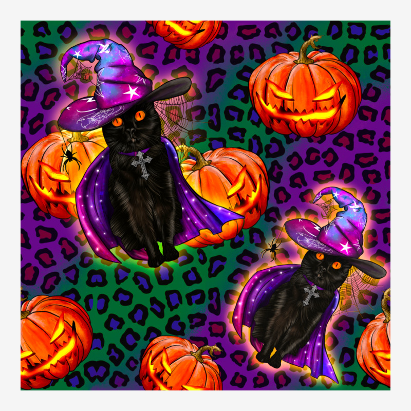 Witchy Cat And Pumpkins Seamless Paternal Urban Hoodie by BundleAndBundleShop | Teevron