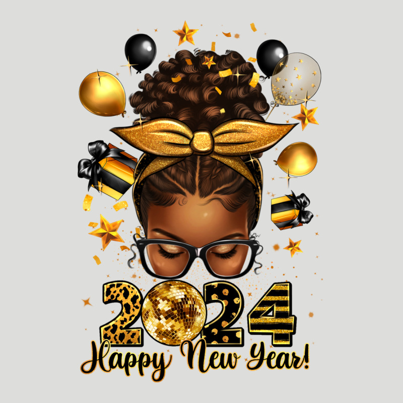 2024 Happy New Year  Afro Messy Bun Zipper Hoodie by texasbilliewilder | Teevron