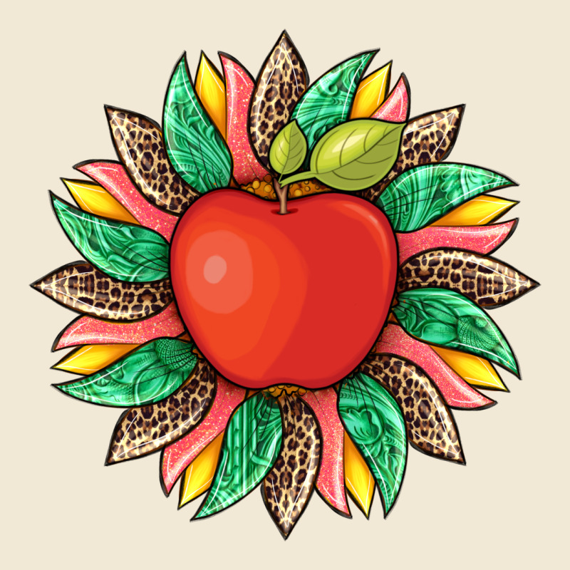 Teacher Apple And Sunflower With Leopard And Tooled Leather Premium Tee by Artiststas | Teevron