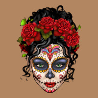 Mexican Sugar Skull Messy Bun Woman Long Sleeve Tee | Teevron