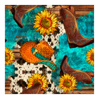 cowboy boots and hat seamless pattern | Teevron