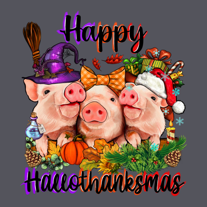 Happy Hallothanksmas Pigs Vintage Hoodie by NancyCooperArtShop | Teevron