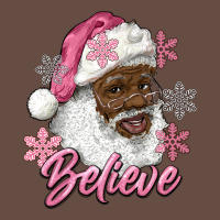 Pink Christmas African American Santa Believe Long Sleeve Tee | Teevron