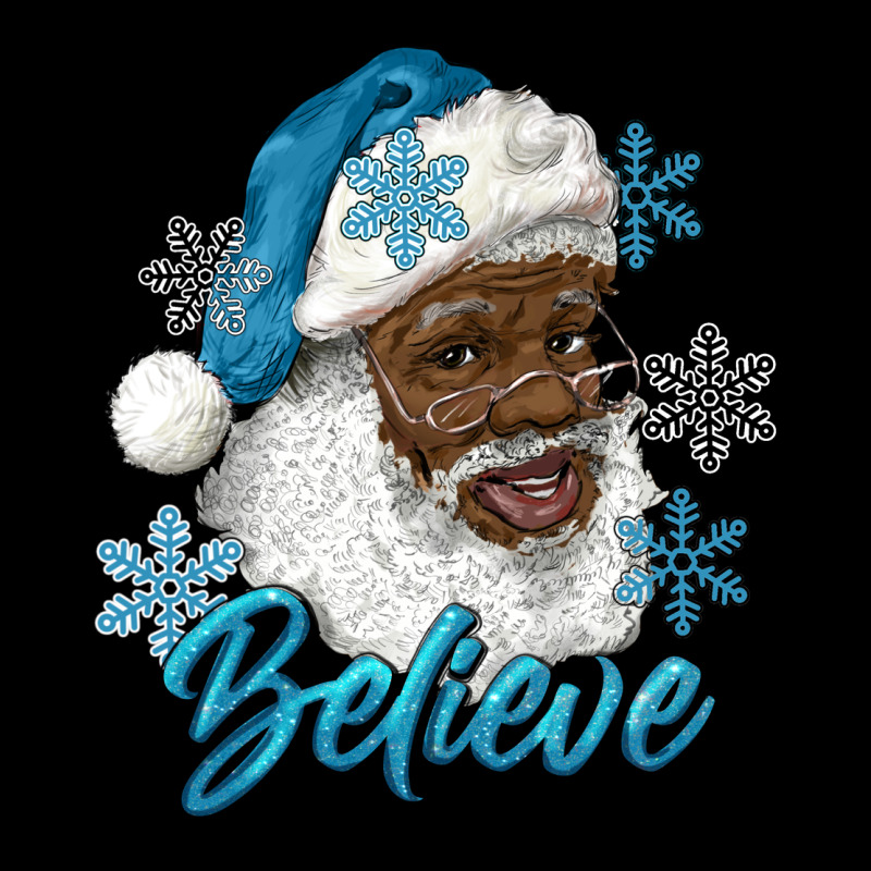 Winter Christmas African American Santa Believe Long Sleeve Tee by RanaPortraitStore | Teevron