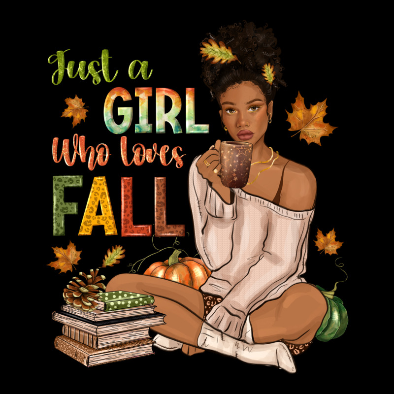 Just A Girl Who Loves Fall Afro Woman Zipper Hoodie by NancyCooperArtShop | Teevron