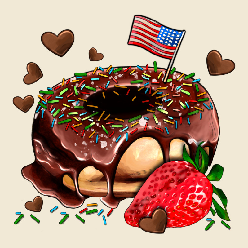 Donut Strawberry And Usa Flag Premium Tee by AdoDesignShop | Teevron