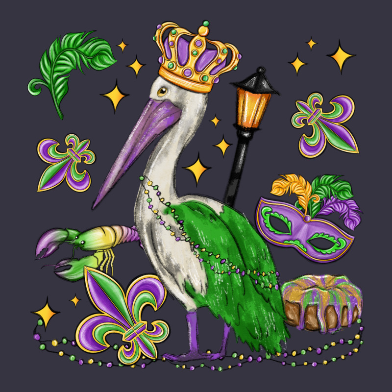 Mardi Gras Pelican Vintage Hoodie by MaliasSmallBusiness | Teevron