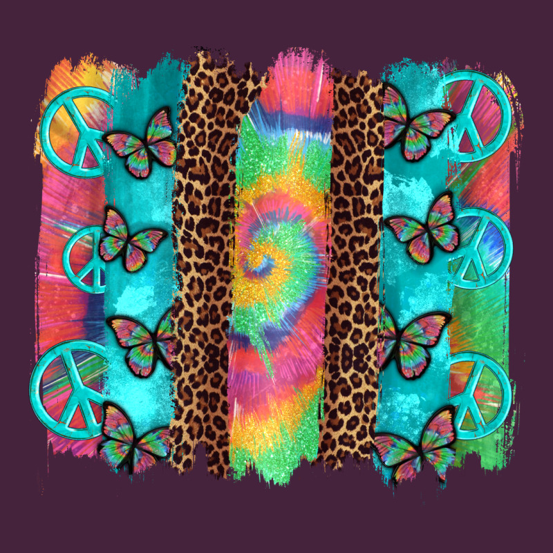 Hippie Peace Sign Butterfly Leopard And Tie Dye Brushstroke Premium Tee by Artiststas | Teevron