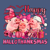 Happy Hallothanksmas Pigs Pink Vintage Hoodie | Teevron