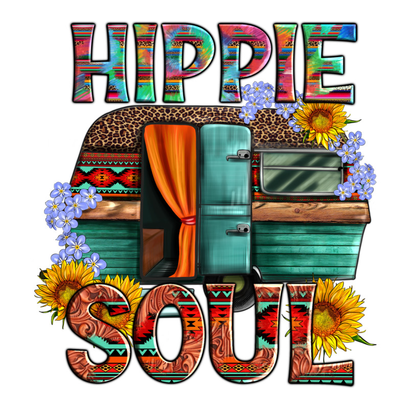 Hippie Soul With Caravan And Flowers Premium Tee by Artiststas | Teevron