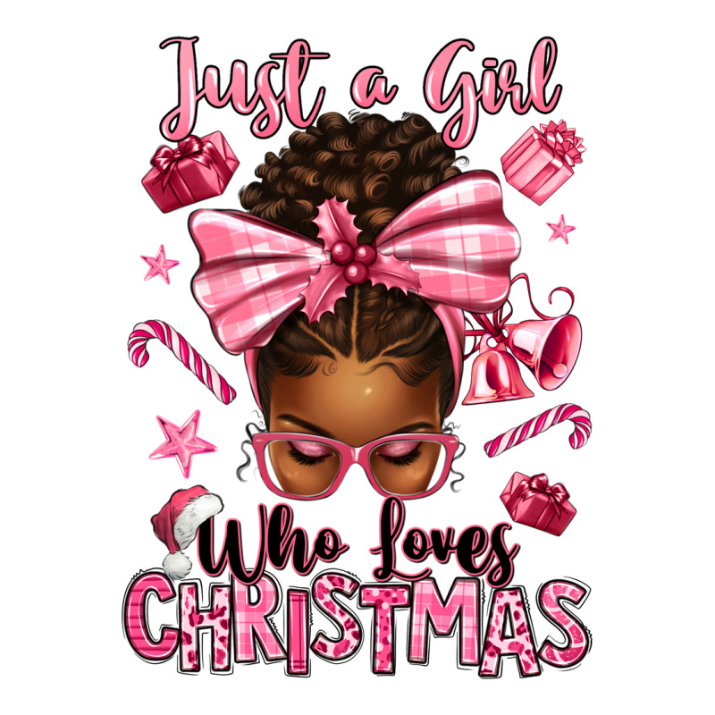 Just A Girl Who Loves Pink Christmas Afro Messy Bu Zipper Hoodie by texasbilliewilder | Teevron