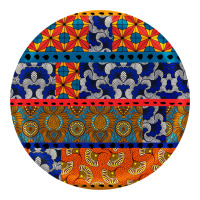african fabric pattern round earrings | Teevron