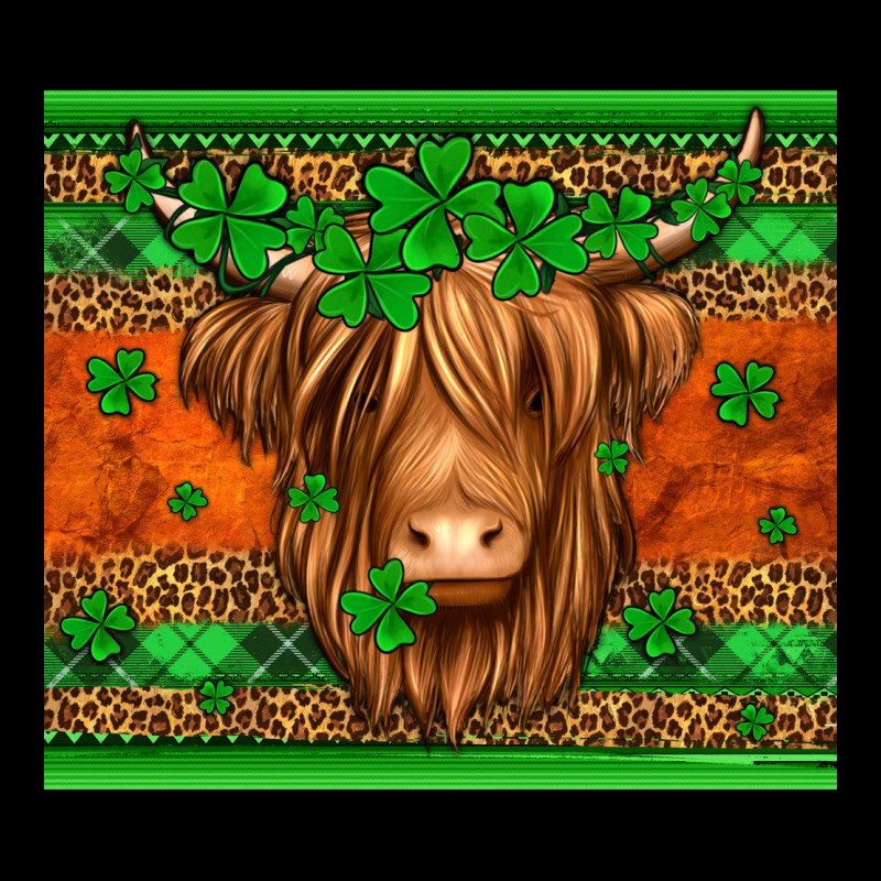 St Patricks Day Long Haired Cow Ladies Tee by Jasminsmagicworld | Teevron