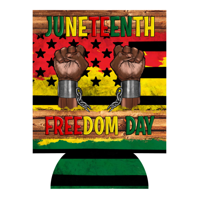 Juneteenth Freedom Day 12 Oz Can Cooler (regular) 2 Ladies Tee by Artiststas | Teevron