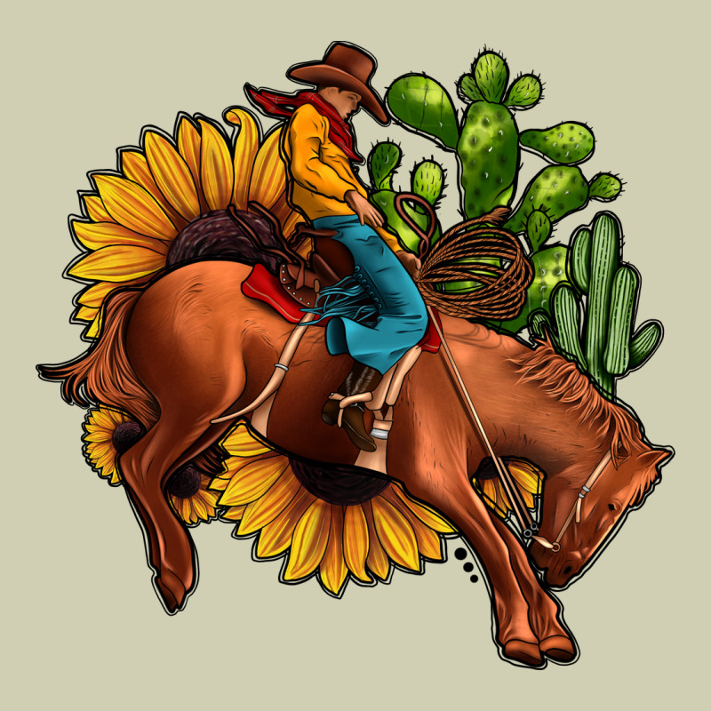 Rodeo Cowboy Sunflower Cactus Heavy Core Tee by JahusDesignShop | Teevron