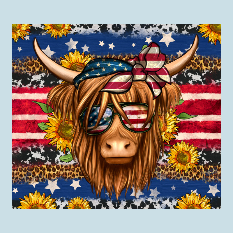 4th Of July Longhaired Cow Tumbler Ladies Tee by Jasminsmagicworld | Teevron