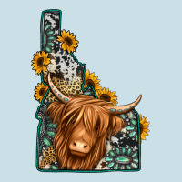 Idaho Map Long Haired Cow Ladies Tee | Teevron