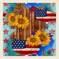 Usa Map With Sunflowers And Leopard Seamless Pattern Premium Tee | Teevron