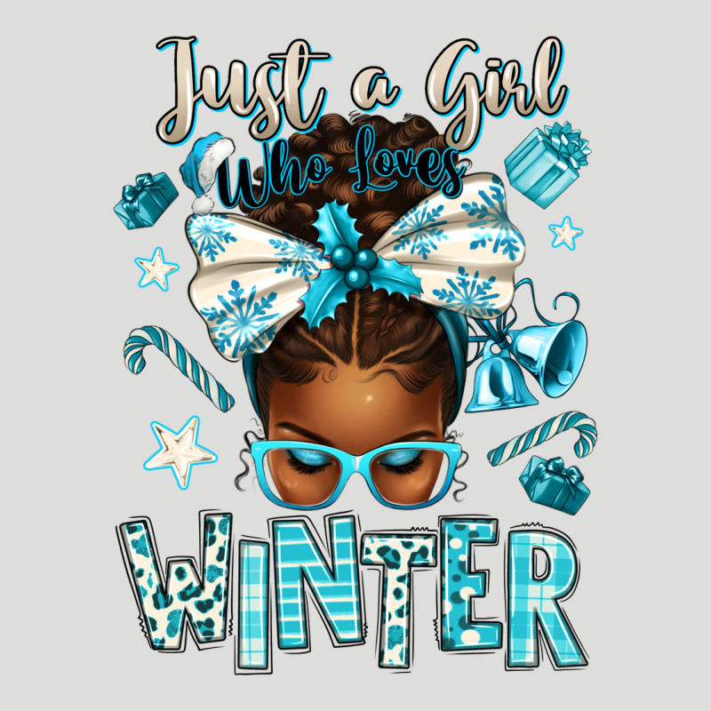 Just A Girl Who Loves Winter Afro Messy Bun Zipper Hoodie by texasbilliewilder | Teevron