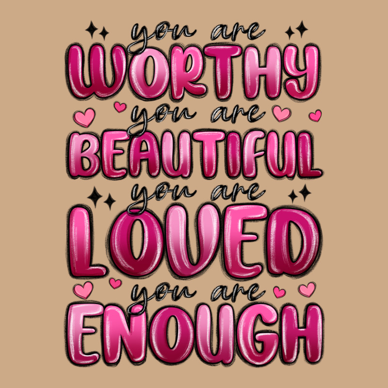 You Are Worthy You Are Beautiful Vintage Hoodie by MaliasSmallBusiness | Teevron