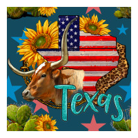 4th of july texas map with cow seamless pattern | Teevron