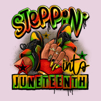Steppin' Into Juneteenth Black Girl Sneakers Ladies Tee | Teevron