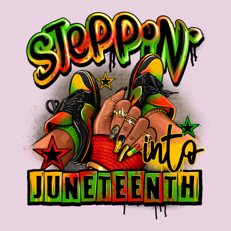 Steppin' Into Juneteenth Black Girl Sneakers Ladies Tee by RanaPortraitStore | Teevron