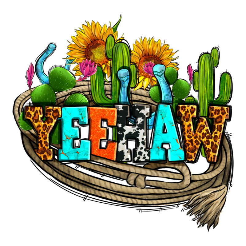 Yeehaw And Cactus With Horseshoe Ladies Tee by AdoDesignShop | Teevron