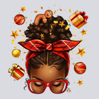 Christmas Afro Messy Bun Zipper Hoodie | Teevron