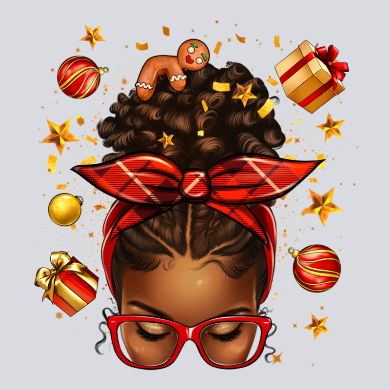 Christmas Afro Messy Bun Zipper Hoodie by texasbilliewilder | Teevron