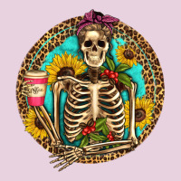 Western Skeleton Coffee Sunflowers Ladies Tee | Teevron