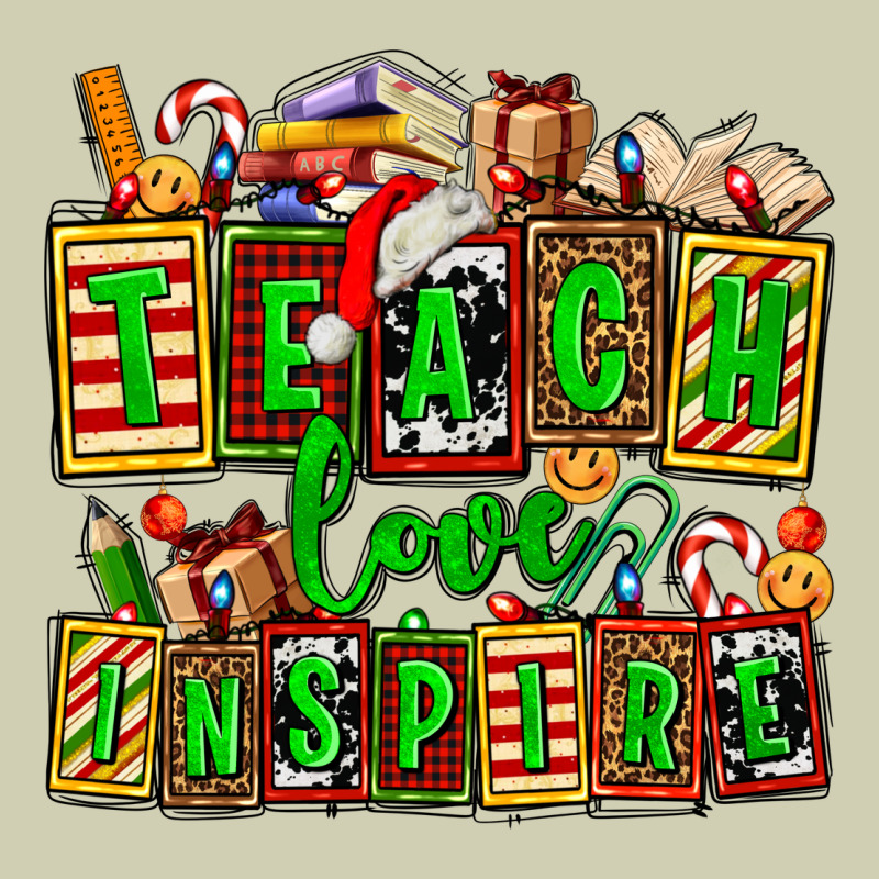 Teach Love Inspire With Christmas And Teacher Elements Heavy Core Tee by AdoDesignShop | Teevron