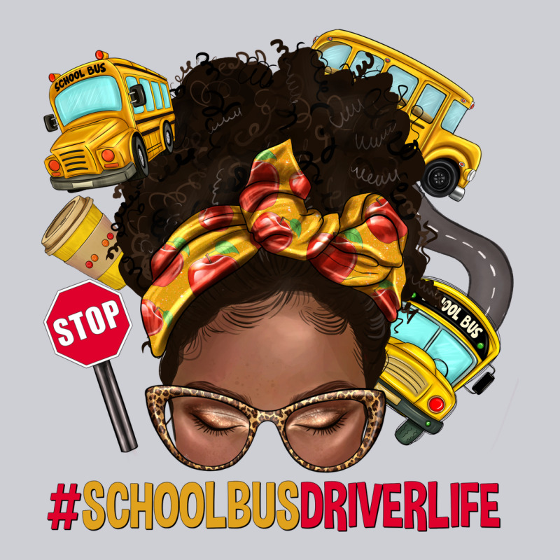 School Bus Driver Life Afro Messy Bun Classic Tee by NancyCooperArtShop | Teevron