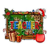 christmas teacher and coffe cup with board | Teevron