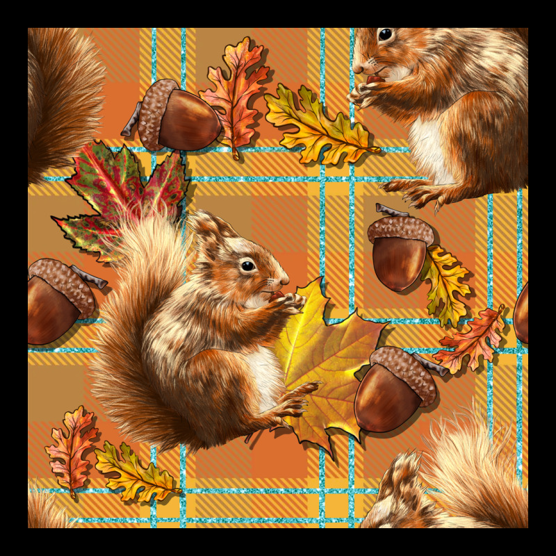 Fall Squirrel And Plaid Seamless Ladies Tee by BundleAndBundleShop | Teevron
