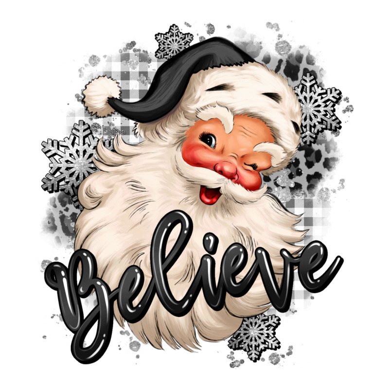 Believe Buffalo Plaid White Christmas Santa Claus Urban Heavy Tee by MaliasSmallBusiness | Teevron