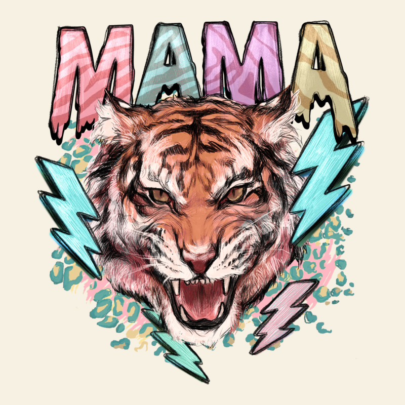 Mama Tiger Lightning Bolt Vintage Tee by NancyCooperArtShop | Teevron