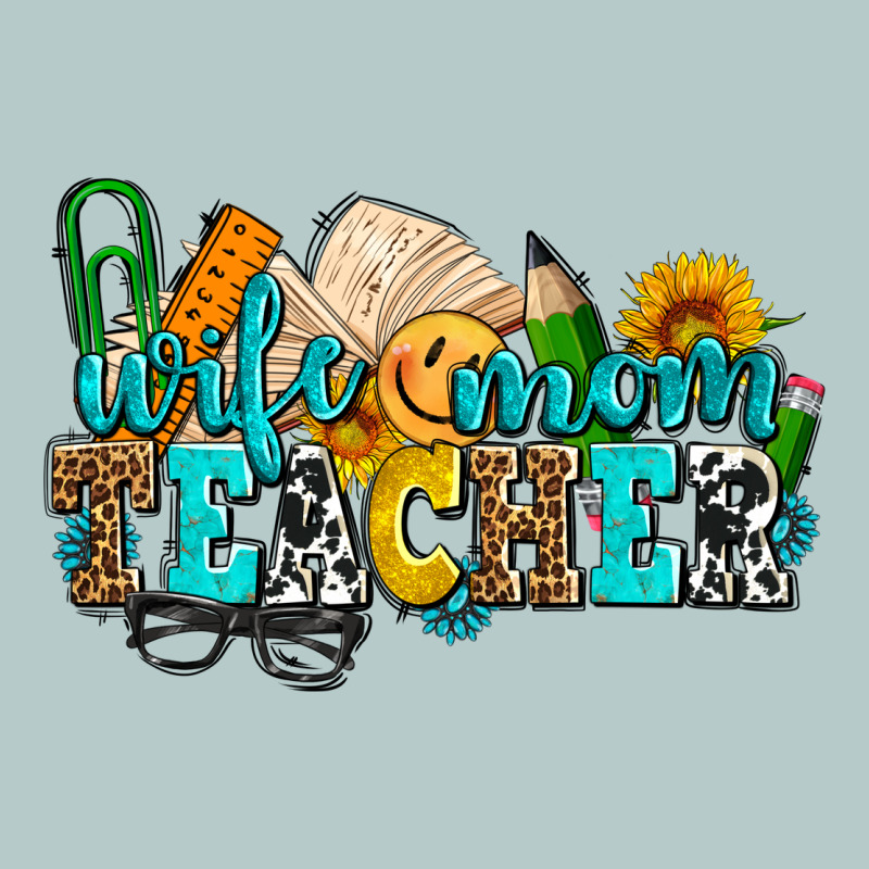 Wife Mom Teacher With Sunflowers Heavy Core Tee by AdoDesignShop | Teevron