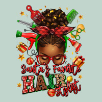 Santas Favorite Hair Stylist Afro Messy Bun Zipper Hoodie | Teevron