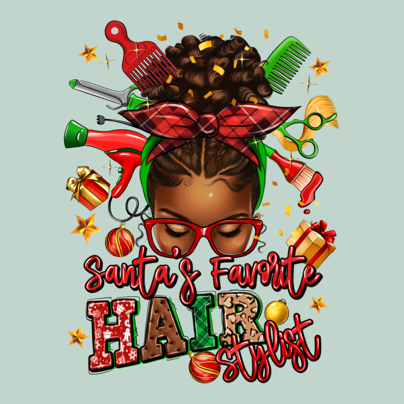 Santas Favorite Hair Stylist Afro Messy Bun Zipper Hoodie by texasbilliewilder | Teevron