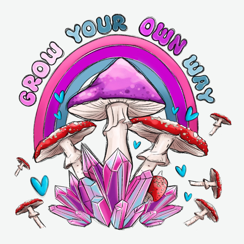 Grow Your Own Way Crystal And Mushroom Urban Heavy Tee by MaliasSmallBusiness | Teevron