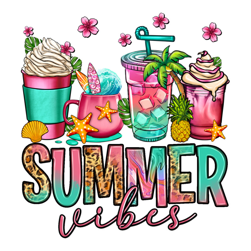 Summer Vibes Coffee Cups Ladies Tee by Jasminsmagicworld | Teevron