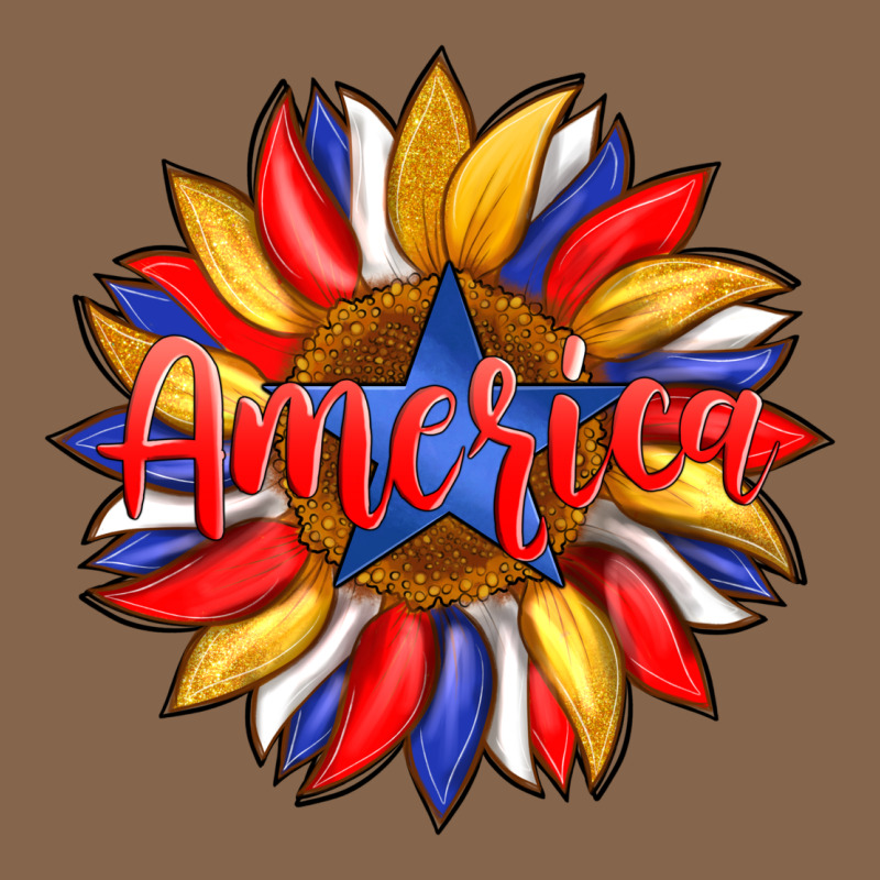 America With American Flag Colors And Sunflower With Star Premium Tee by Artiststas | Teevron