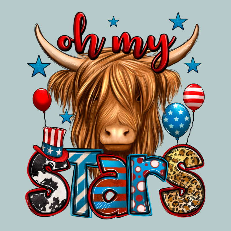 Oh My Stars 4th Of July Shaggy Cow Heavy Core Tee by Jasminsmagicworld | Teevron