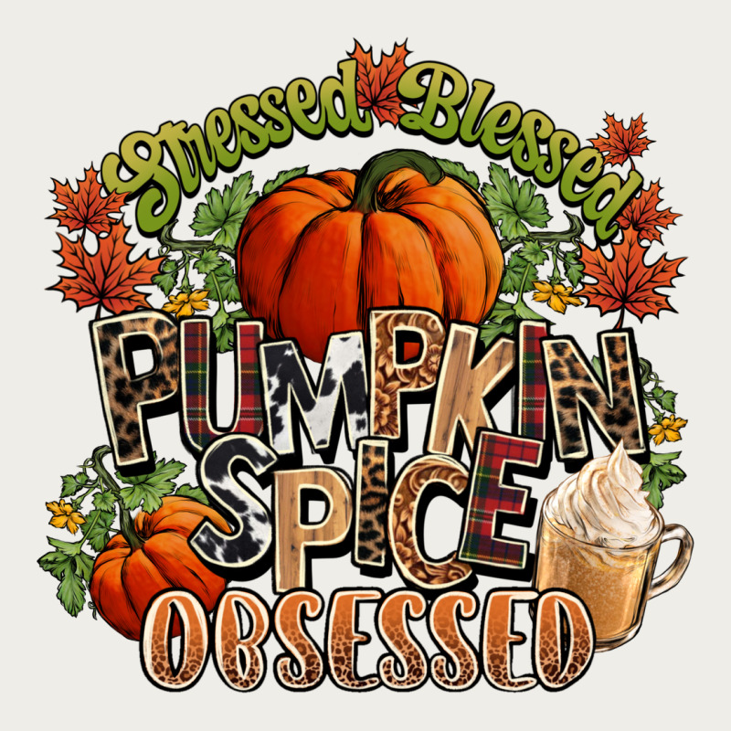 Stressed Blessed Pumpkin Spice Obsessed Fall Zipper Hoodie by NancyCooperArtShop | Teevron