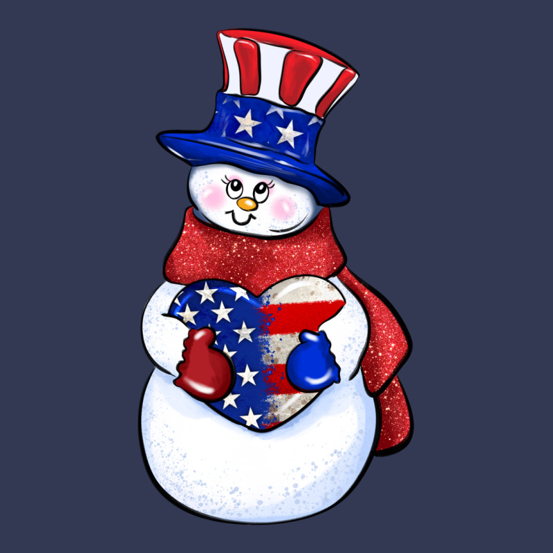 Patriotic Snowman 4th Of July Heavyweight Hoodie by HowdyJamesFarm | Teevron