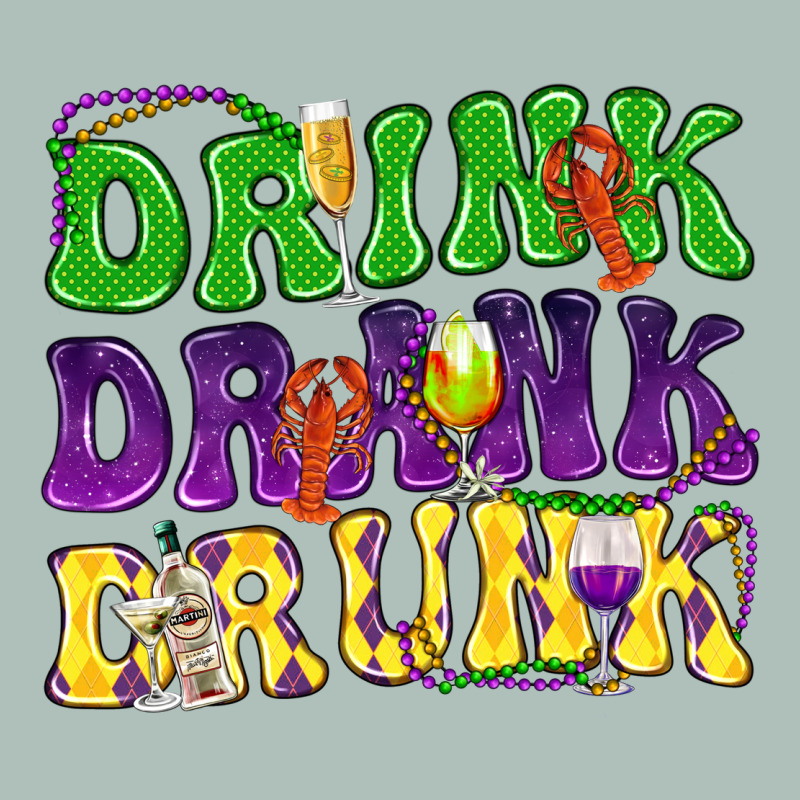 Drink Drank Drunk Mardi Gras Heavyweight Hoodie by HowdyJamesFarm | Teevron